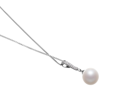 10-11mm Água doce Pingente em Talitha Branco