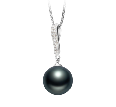 10-11mm taitiano Pingente em Talitha Preto