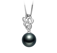10-11mm taitiano Pingente em Hillary Preto