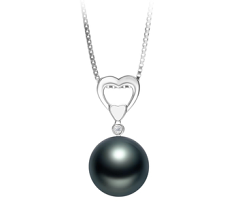 10-11mm taitiano Pingente em Gabrielle Preto
