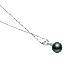 10-11mm taitiano Pingente em Gabrielle Preto