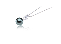 9-10mm taitiano Pingente em Merina Preto