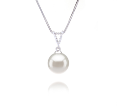 9-10mm Água doce Pingente em Vondra Branco