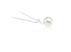 9-10mm Água doce Pingente em Vondra Branco