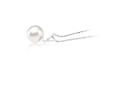 9-10mm Água doce Pingente em Vondra Branco