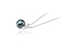 9-10mm taitiano Pingente em Vondra Preto