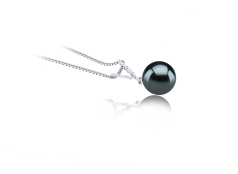 9-10mm taitiano Pingente em Vondra Preto