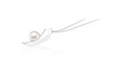 8-9mm Água doce Pingente em Larina Branco
