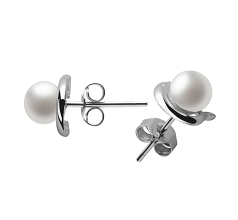5-6mm Água doce Conjunto de brincos em Golfinho Branco