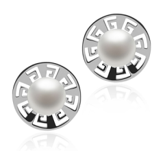 8-9mm Água doce Conjunto de brincos em Noa Branco