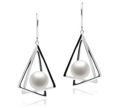 10-11mm Água doce Conjunto de brincos em Nichelle Branco