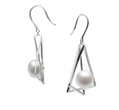 10-11mm Água doce Conjunto de brincos em Nichelle Branco