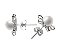 6-7mm Água doce Conjunto de brincos em Promova 'Jamelia' Branco