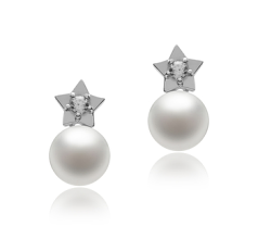 7-8mm Água doce Conjunto de brincos em Estrela Branco
