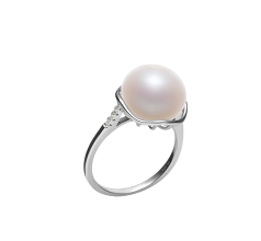 11-12mm Água doce Anel em Kalina Branco