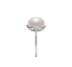 11-12mm Água doce Anel em Kalina Branco
