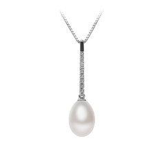 10-11mm Água doce Pingente em Adra Branco