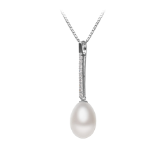 10-11mm Água doce Pingente em Adra Branco