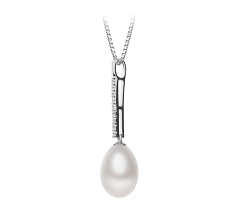 10-11mm Água doce Pingente em Adra Branco