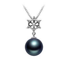 10-11mm taitiano Pingente em Neve Preto