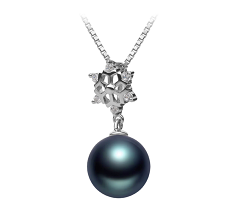 10-11mm taitiano Pingente em Neve Preto