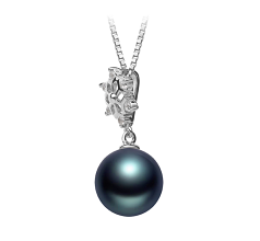 10-11mm taitiano Pingente em Neve Preto