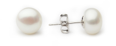 8-8.5mm Água doce Conjunto de brincos em Branco