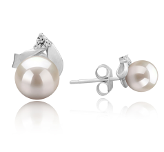 5-6mm Água doce Conjunto de brincos em Tanita Branco