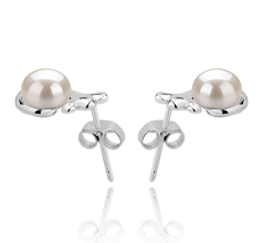 7-8mm Água doce Conjunto de brincos em Bikita Branco