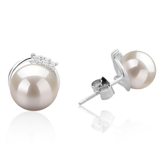 7-8mm Água doce Conjunto de brincos em Promoção Branco