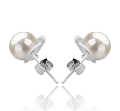 7-8mm Água doce Conjunto de brincos em Promoção Branco