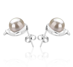 7-8mm Água doce Conjunto de brincos em Raina Branco