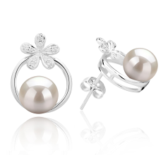 7-8mm Água doce Conjunto de brincos em Molly Branco