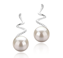 8-9mm Água doce Conjunto de brincos em Lolita Branco