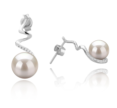 8-9mm Água doce Conjunto de brincos em Lolita Branco