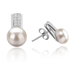 8-9mm Água doce Conjunto de brincos em Alina Branco