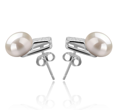 8-9mm Água doce Conjunto de brincos em Alina Branco