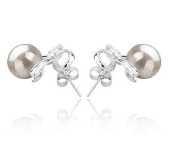 8-9mm Água doce Conjunto de brincos em Kayla Branco