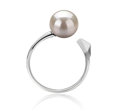 7-8mm Água doce Anel em Essência Branco