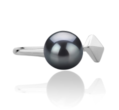 7-8mm Água doce Anel em Essência Tingido de preto