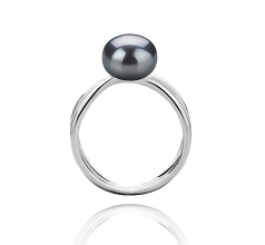 8-9mm Água doce Anel em Esty Tingido de preto