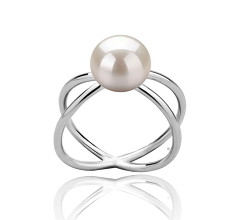 8-9mm Água doce Anel em Bonito Branco