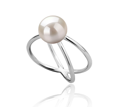 8-9mm Água doce Anel em Bonito Branco