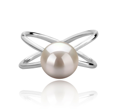 8-9mm Água doce Anel em Bonito Branco