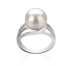 10-11mm Água doce Anel em Layana Branco