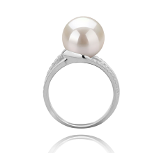 10-11mm Água doce Anel em Layana Branco