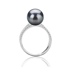 9-10mm taitiano Anel em Zana Preto