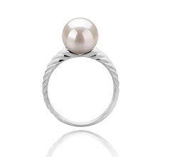 8-9mm Água doce Anel em Mada Branco