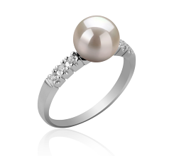 7-8mm Akoya japonesa Anel em Mariana Branco