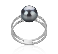 8-9mm Akoya japonesa Anel em Rahara Preto